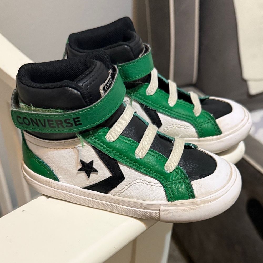 Converse Kids Green, Black & White High-Top Sneakers